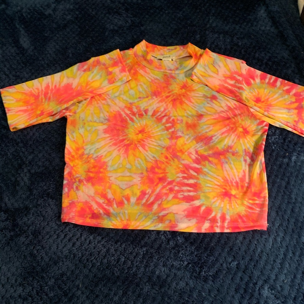 Rue 21 Tie Dye Mesh Crop Top